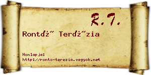 Rontó Terézia névjegykártya