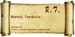 Rontó Terézia névjegykártya