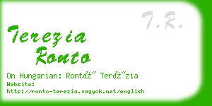 terezia ronto business card